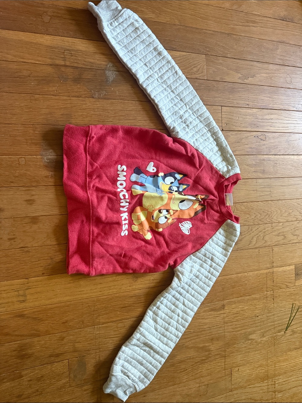 Kids Red Long-Sleeve Cartoon Graphic Sweatshirt